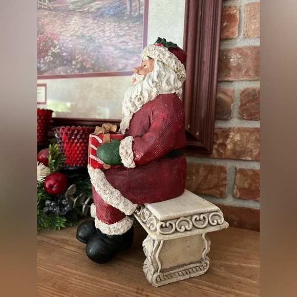 Rare Vintage 1984 2-pc Santa Clause and Stone Bench Decor‼️FINAL SALE - Picture 4 of 7